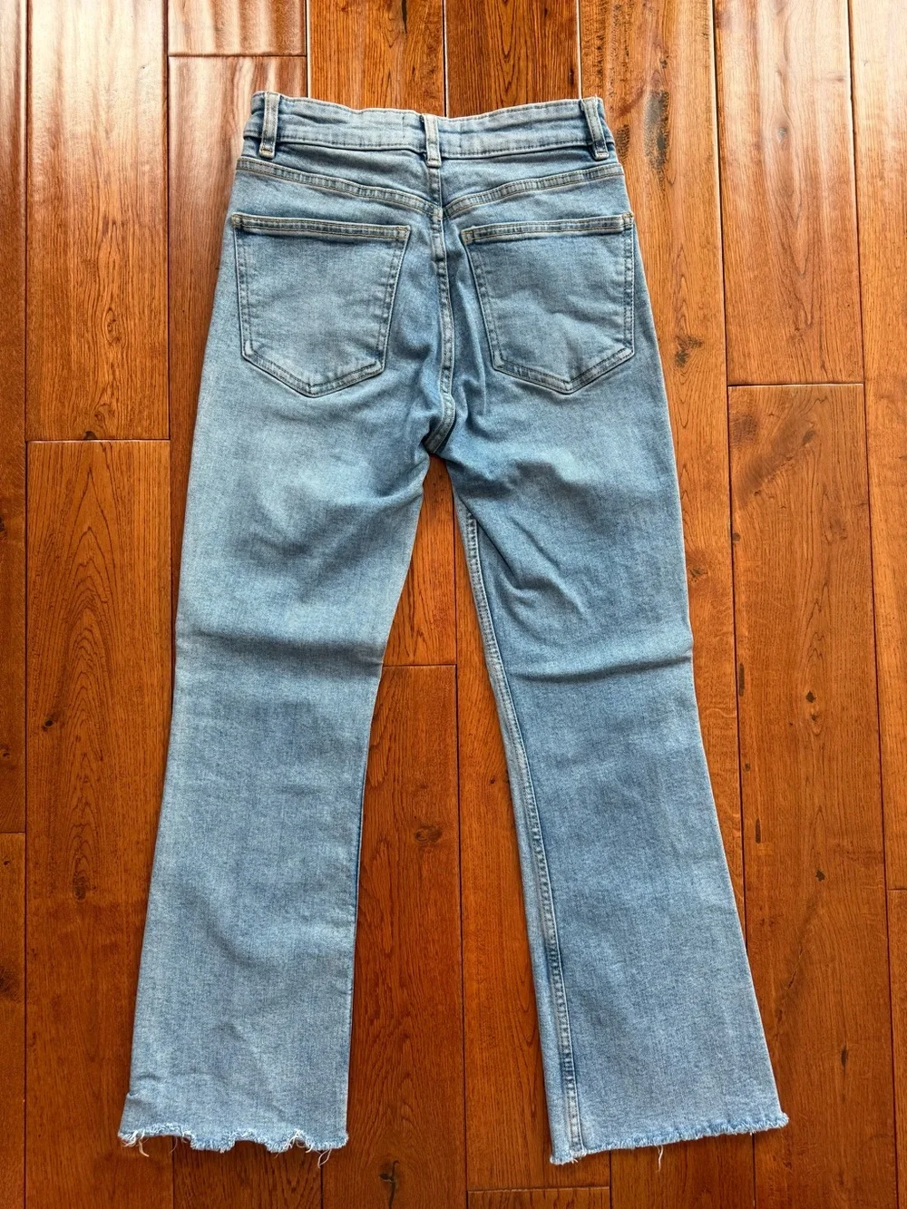Zara Light Blue Ankle Flare Jeans
